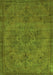 Machine Washable Oriental Green Industrial Area Rugs, wshurb1872grn