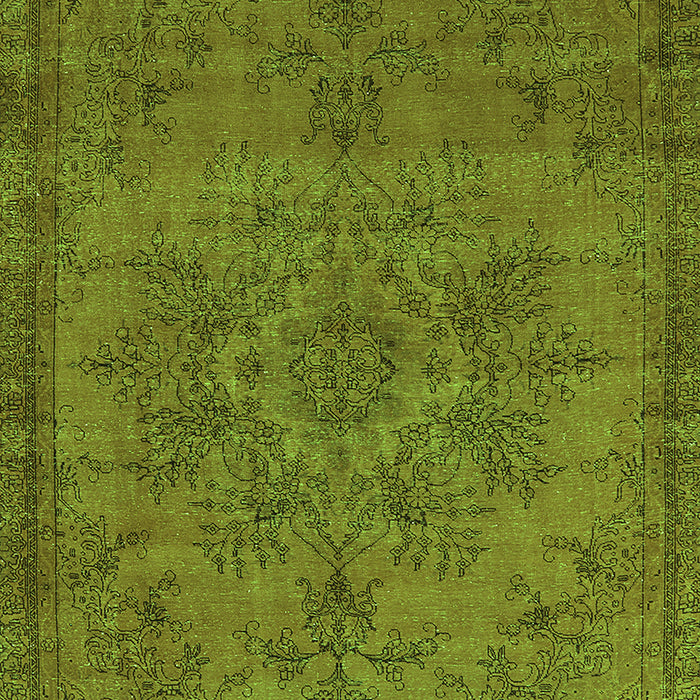Machine Washable Oriental Green Industrial Area Rugs, wshurb1872grn