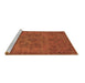 Sideview of Machine Washable Oriental Brown Industrial Rug, wshurb1872brn