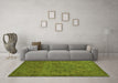 Machine Washable Oriental Green Industrial Area Rugs in a Living Room,, wshurb1872grn