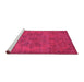 Sideview of Machine Washable Oriental Pink Industrial Rug, wshurb1872pnk