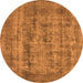 Round Machine Washable Oriental Orange Industrial Area Rugs, wshurb1873org