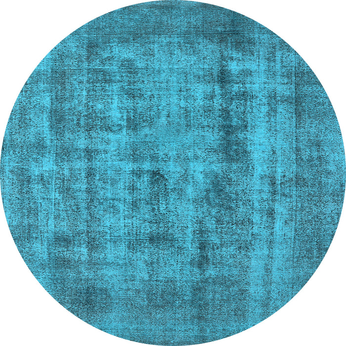 Round Oriental Light Blue Industrial Rug, urb1873lblu