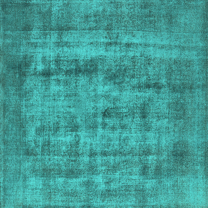 Square Machine Washable Oriental Turquoise Industrial Area Rugs, wshurb1873turq