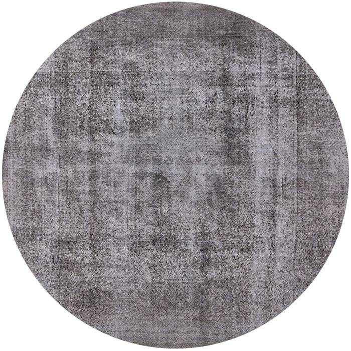 Round Machine Washable Industrial Modern Cloudy Gray Rug, wshurb1873