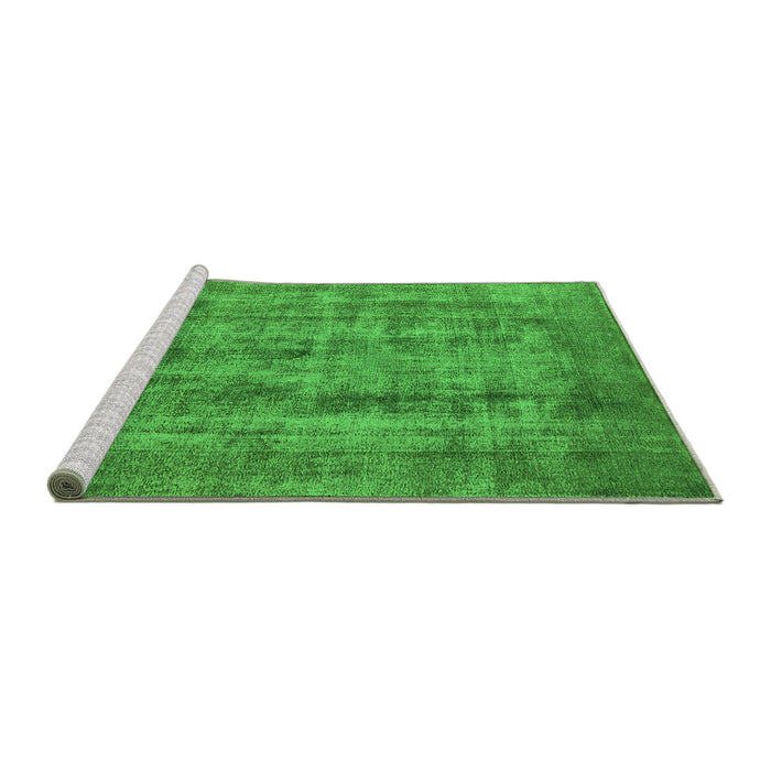 Sideview of Machine Washable Oriental Green Industrial Area Rugs, wshurb1873grn
