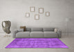 Machine Washable Oriental Purple Industrial Area Rugs in a Living Room, wshurb1873pur