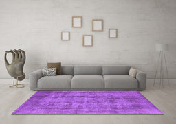 Machine Washable Oriental Purple Industrial Area Rugs in a Living Room, wshurb1873pur