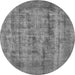 Round Oriental Gray Industrial Rug, urb1873gry