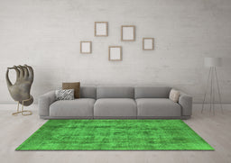 Machine Washable Oriental Green Industrial Area Rugs in a Living Room,, wshurb1873grn