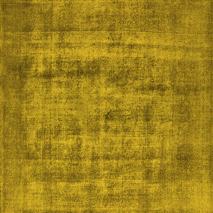 Square Machine Washable Oriental Yellow Industrial Rug, wshurb1873yw