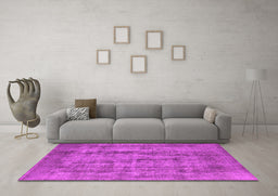 Machine Washable Oriental Pink Industrial Rug in a Living Room, wshurb1873pnk