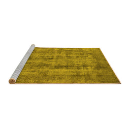 Sideview of Machine Washable Oriental Yellow Industrial Rug, wshurb1873yw
