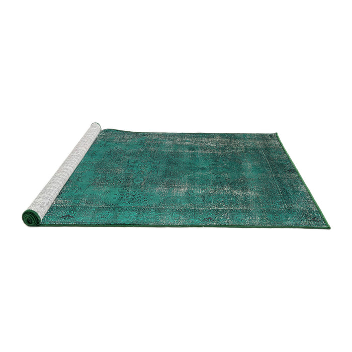 Sideview of Machine Washable Industrial Modern Light Sea Green Rug, wshurb1874