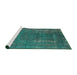 Sideview of Machine Washable Industrial Modern Light Sea Green Rug, wshurb1874