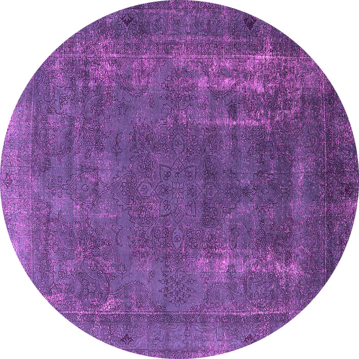 Round Oriental Pink Industrial Rug, urb1874pnk