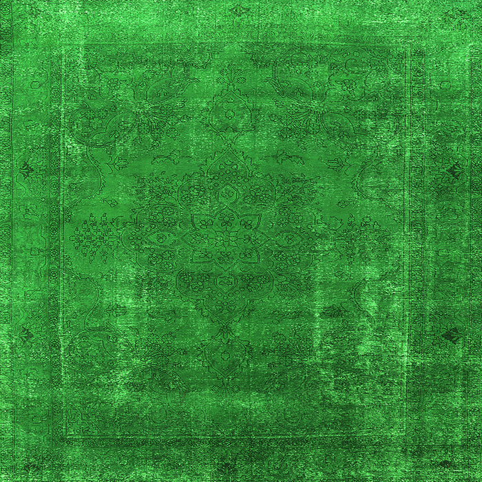 Square Oriental Green Industrial Rug, urb1874grn