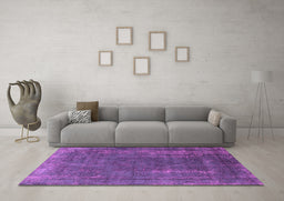 Machine Washable Oriental Pink Industrial Rug in a Living Room, wshurb1874pnk