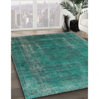 Mid-Century Modern Light Sea Green Oriental Rug, urb1874