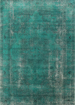 Mid-Century Modern Light Sea Green Oriental Rug, urb1874