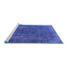 Sideview of Machine Washable Oriental Blue Industrial Rug, wshurb1874blu