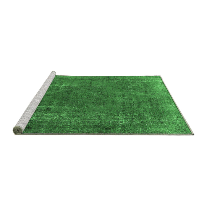 Sideview of Machine Washable Oriental Emerald Green Industrial Area Rugs, wshurb1874emgrn