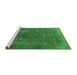 Sideview of Machine Washable Oriental Emerald Green Industrial Area Rugs, wshurb1874emgrn