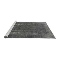 Sideview of Machine Washable Oriental Gray Industrial Rug, wshurb1874gry