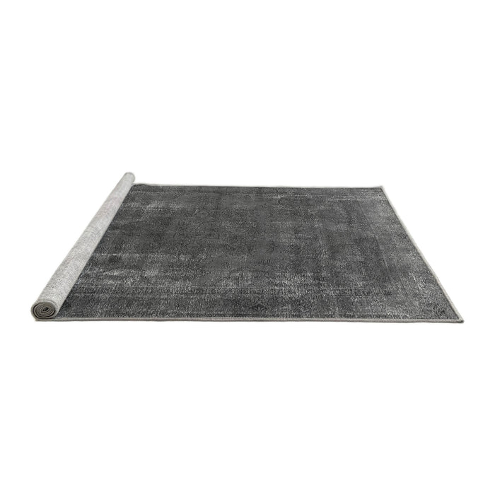 Sideview of Machine Washable Oriental Gray Industrial Rug, wshurb1874gry