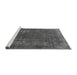 Sideview of Machine Washable Oriental Gray Industrial Rug, wshurb1874gry