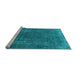 Sideview of Machine Washable Oriental Light Blue Industrial Rug, wshurb1874lblu