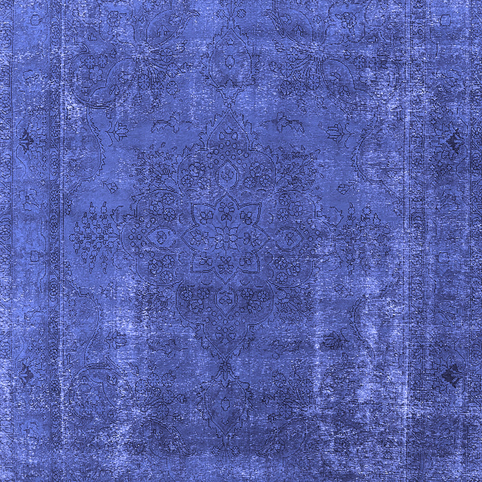 Machine Washable Oriental Blue Industrial Rug, wshurb1874blu