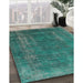 Mid-Century Modern Light Sea Green Oriental Rug in Family Room, urb1874