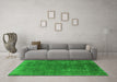 Machine Washable Oriental Green Industrial Area Rugs in a Living Room,, wshurb1874grn