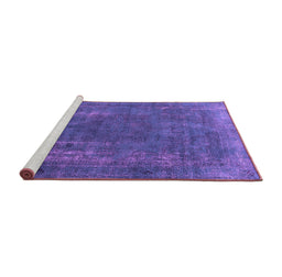Sideview of Machine Washable Oriental Purple Industrial Area Rugs, wshurb1874pur