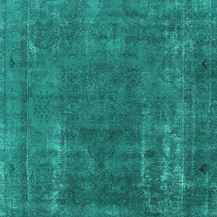 Machine Washable Oriental Turquoise Industrial Area Rugs, wshurb1874turq