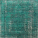 Square Mid-Century Modern Light Sea Green Oriental Rug, urb1874