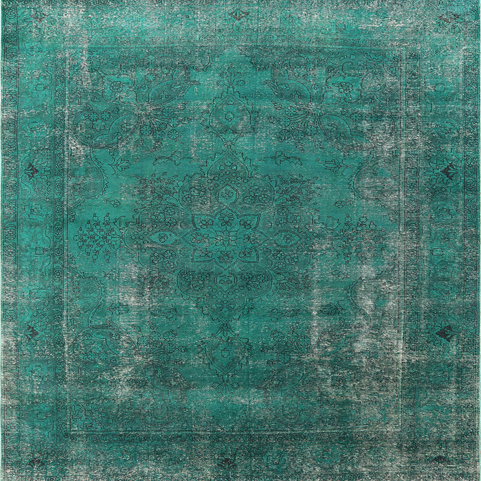 Square Machine Washable Industrial Modern Light Sea Green Rug, wshurb1874