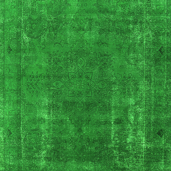 Machine Washable Oriental Green Industrial Area Rugs, wshurb1874grn