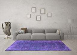 Machine Washable Oriental Purple Industrial Area Rugs in a Living Room, wshurb1874pur