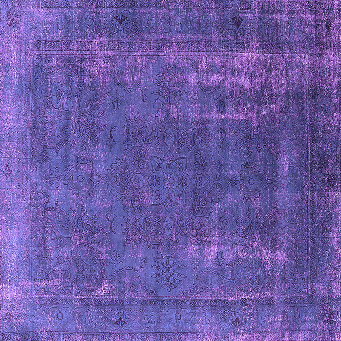 Square Machine Washable Oriental Purple Industrial Area Rugs, wshurb1874pur