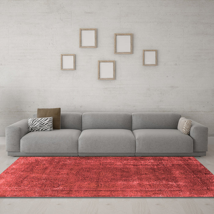 Industrial Red Washable Rugs