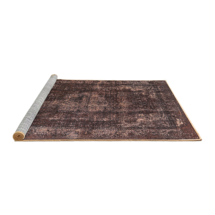 Sideview of Machine Washable Industrial Modern Bakers Brown Rug, wshurb1875
