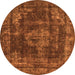 Round Oriental Orange Industrial Rug, urb1875org