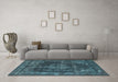 Machine Washable Oriental Light Blue Industrial Rug in a Living Room, wshurb1875lblu