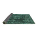 Sideview of Oriental Turquoise Industrial Rug, urb1875turq