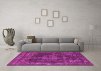 Machine Washable Oriental Pink Industrial Rug, wshurb1875pnk