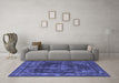 Machine Washable Oriental Blue Industrial Rug in a Living Room, wshurb1875blu