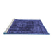 Sideview of Machine Washable Oriental Blue Industrial Rug, wshurb1875blu