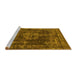 Sideview of Machine Washable Oriental Yellow Industrial Rug, wshurb1875yw